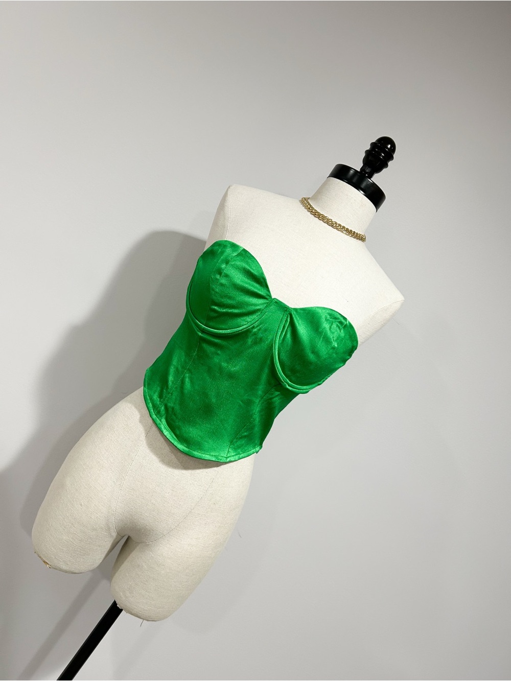 Zara Emerald Green Strapless Bustier Top